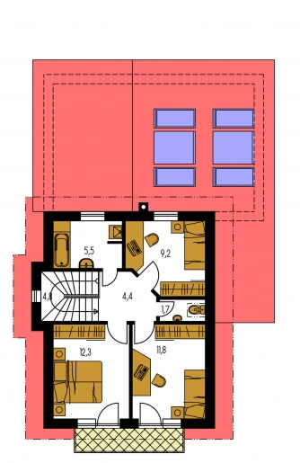 Grundriss des Obergeschosses - TREND 267